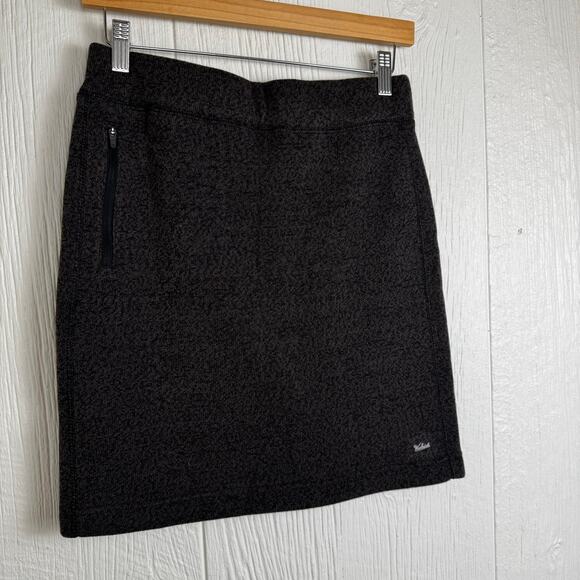 Woolrich Pull On Sweater Skirt Size Small Sporty Heathered Brown Black 18" Long - Picture 3 of 11